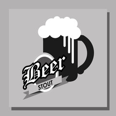 flat design glass of beer emblem image vector illustration