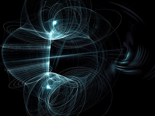 Abstract glowing curls - digitally generated image