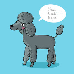 Illustration with cartoon poodle.