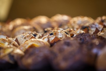 Close-up of cookies in display