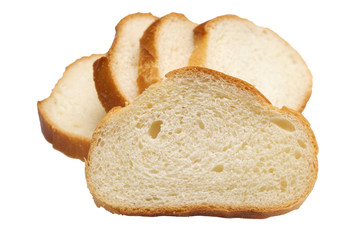 Sliced bread isolated on the white