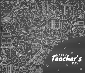 Fototapeta premium Happy Teachers Day background. Greeting card. Vector illustration.