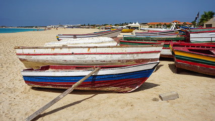 colorful fisher boats