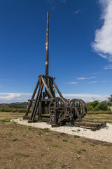 Trabucco nel castello di Baux de Provence, Francia 