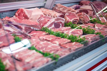 Nahaufnahme von Fleisch im Display