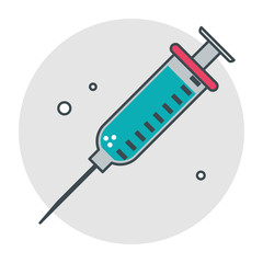 Injection icon. Medical and health care theme. Isolated design. Vector illustration