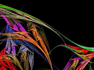 Abstract fractal with multi-colored bright stains