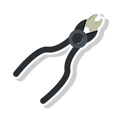 Tooth and pliers icon. Dental medical and health care theme. Isolated design. Vector illustration