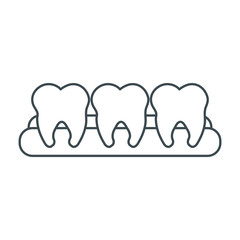 Teeth icon. Dental medical and health care theme. Isolated design. Vector illustration