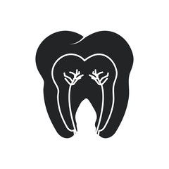 Tooth icon. Dental medical and health care theme. Isolated design. Vector illustration