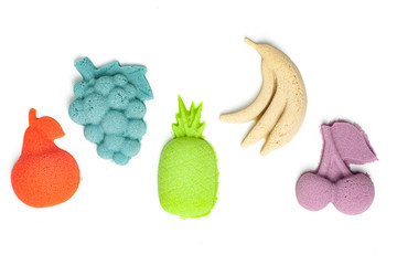 Fruits made of a kinetic sand