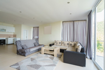 Interior of a living room in a guest house
