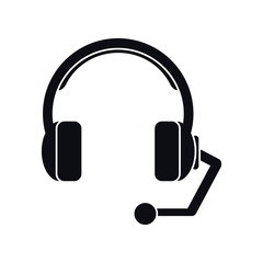 Headphone icon. Call center and technical service theme. Isolated design. Vector illustration