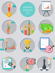 Business color icons set.  Idea, specific, measurable, achievable