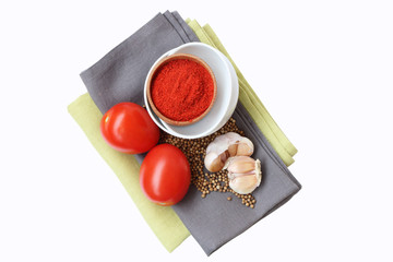 Tomatoes and spices for cooking