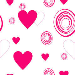 Love hearts drawn. Postcard Valentine's Day