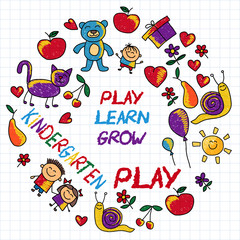 Play Learn and grow together Vector image