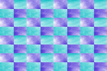 Illustration of an abstract dark blue and cyan chessboard