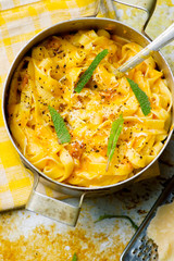 Winter Squash Carbonara with Sage Leaves