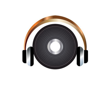 vinyl record with headphone