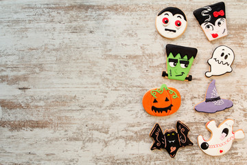 Halloween cookies with different shapes