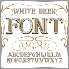 Vector vintage label font. Beer  style
