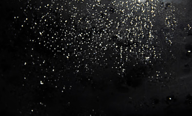 black background, drops of water