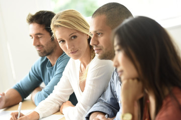Group of young ethnic business people in meeting