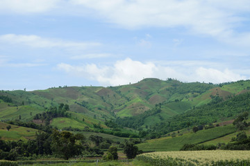 Fototapeta na wymiar View of tropical forest mountains