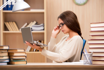 Young student preparing for university exams