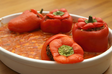 Gefüllte Paprikaschote mit Hackfleisch