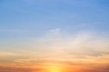 Blur image of Sun set sky background.