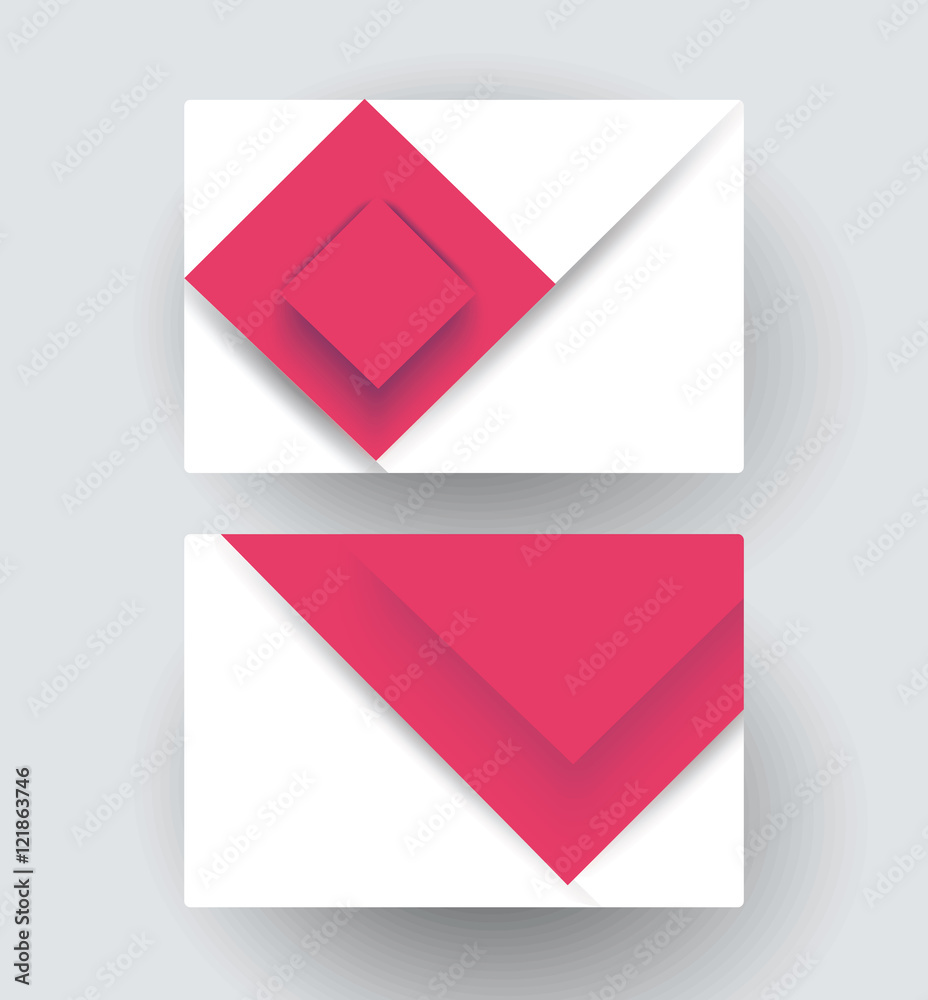 Wall mural business card design with abstract rhombus composition, vector i