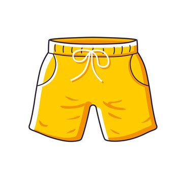 Yellow shorts icon isolated.
