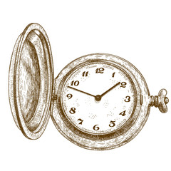 engraving illustration of pocket watch