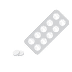White blister of pills and tablets. Vector illustration