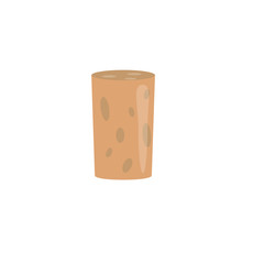 Brown cork plug. Vector illustration
