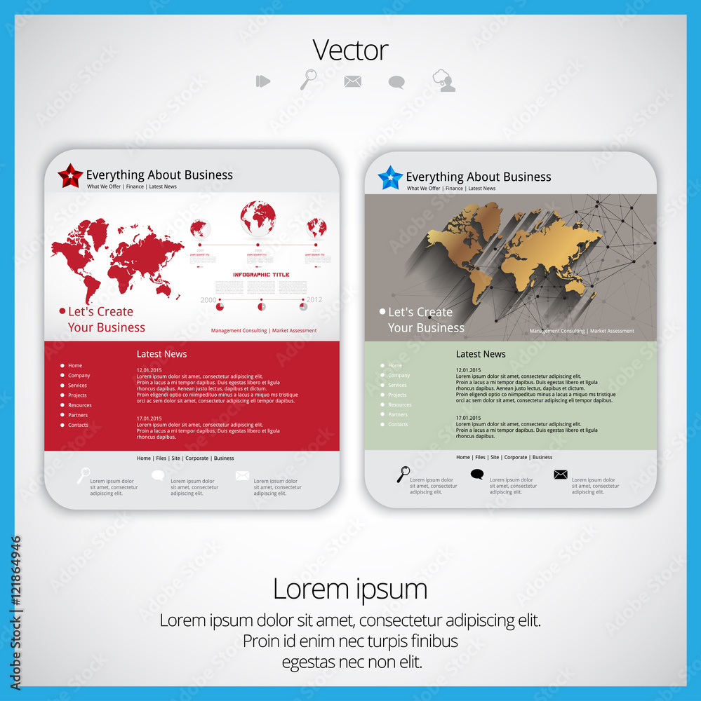 Poster website template. eps10 vector easy to editable