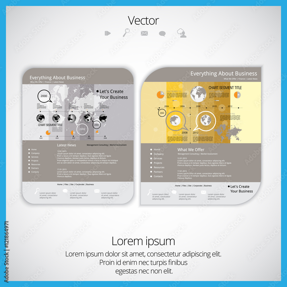 Canvas Prints website template. eps10 vector easy to editable