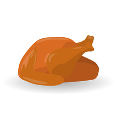 Thanksgiving day fried turkey. Vector illustration