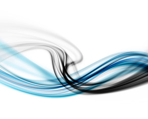 Abstract Blue And Black Smoke Waved Background. Abstraction 