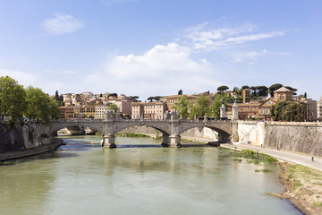 Fototapeta na wymiar Landscape of the river Tiber in Rome