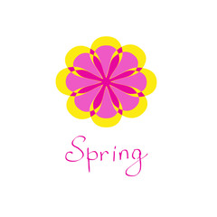 Flowers drawn vector. Bright floral print for shirts.