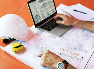 Blueprint Architect Career Structure Construction Concept