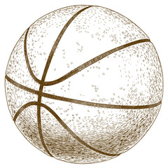 engraving  illustration of basketball ball
