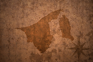 brunei map on vintage crack paper background