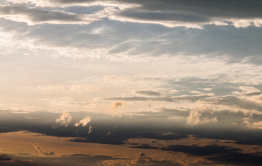 colorful dramatic sky with cloud at sunset