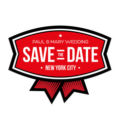 Save the date lettering vintage