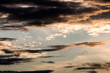 colorful dramatic sky with cloud at sunset