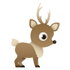 Reindeer isolated on white background. Vector illustration